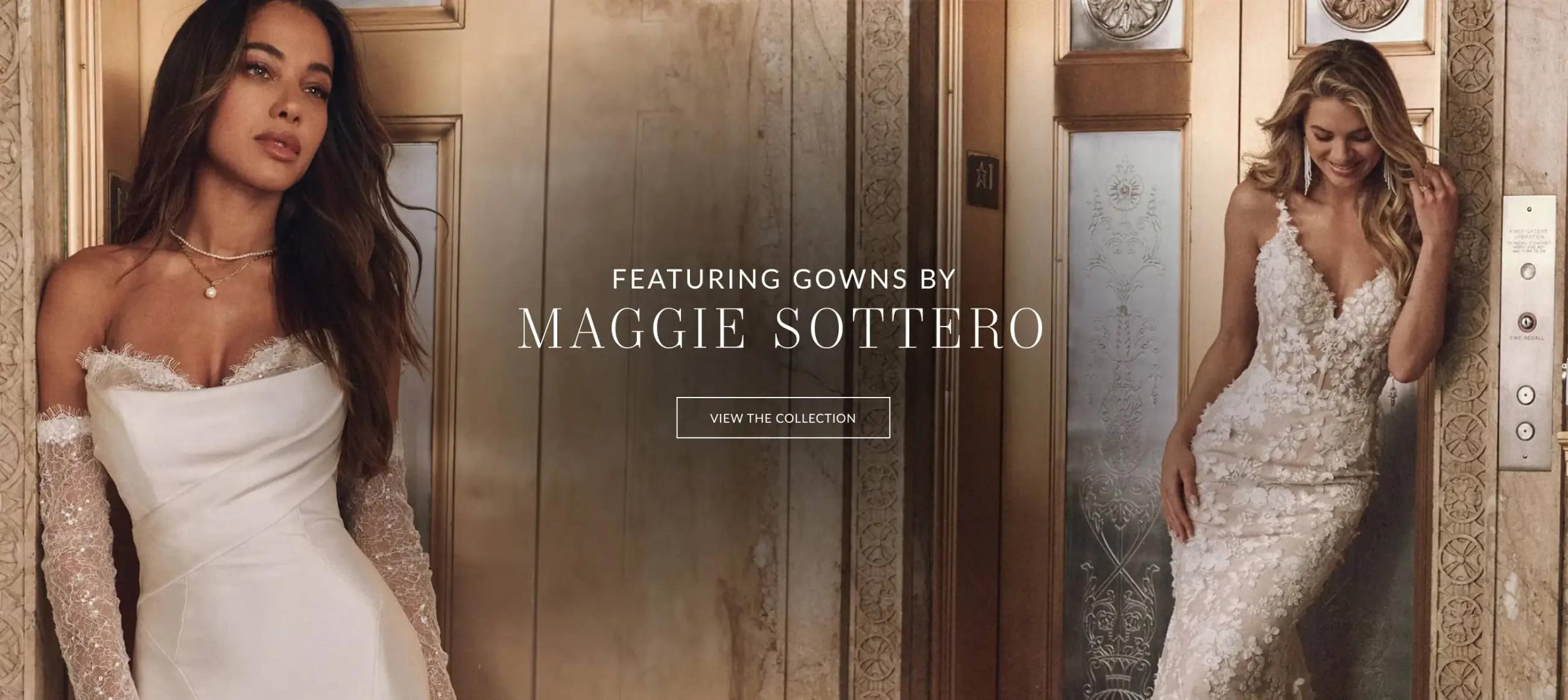 Desktop banner featuring Maggie Sottero